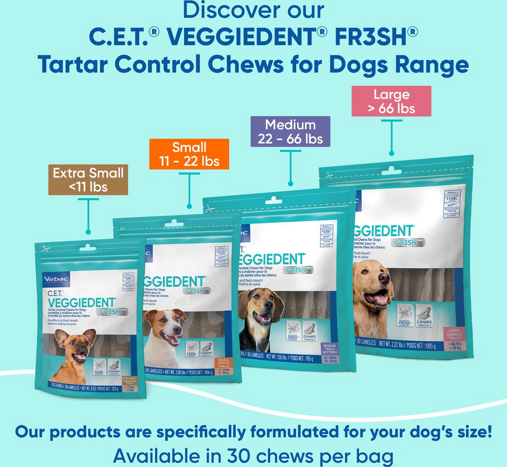 C.E.T. VeggieDent Fr3sh for Extra Small Dogs Under 11 lbs