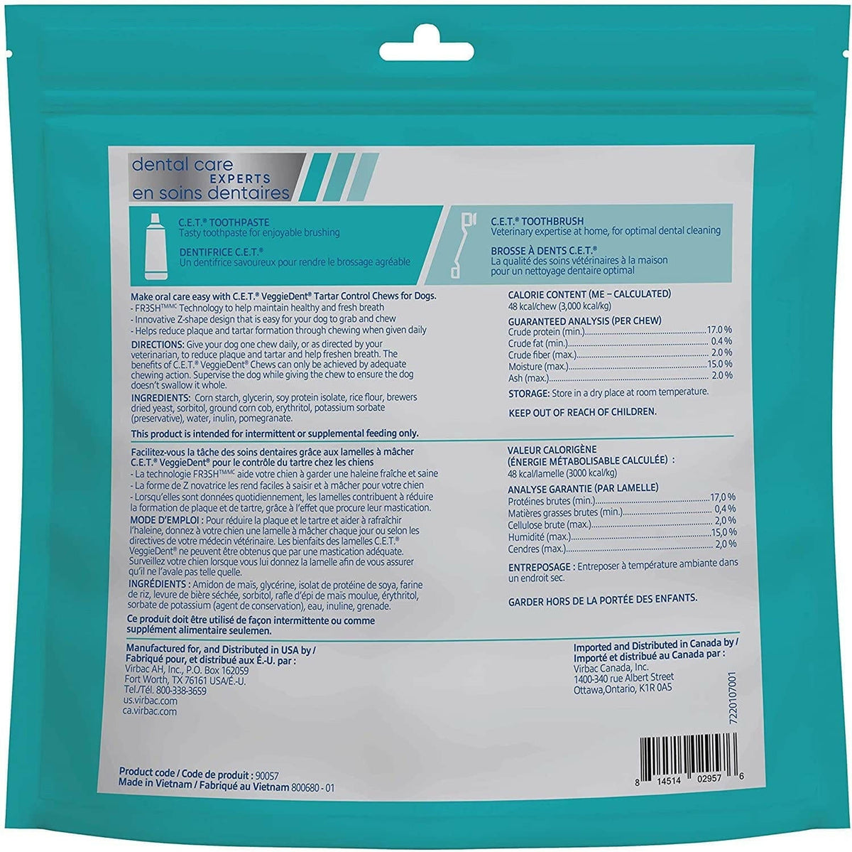 C.E.T. VeggieDent Fr3sh for Medium Dogs 22-66 lbs