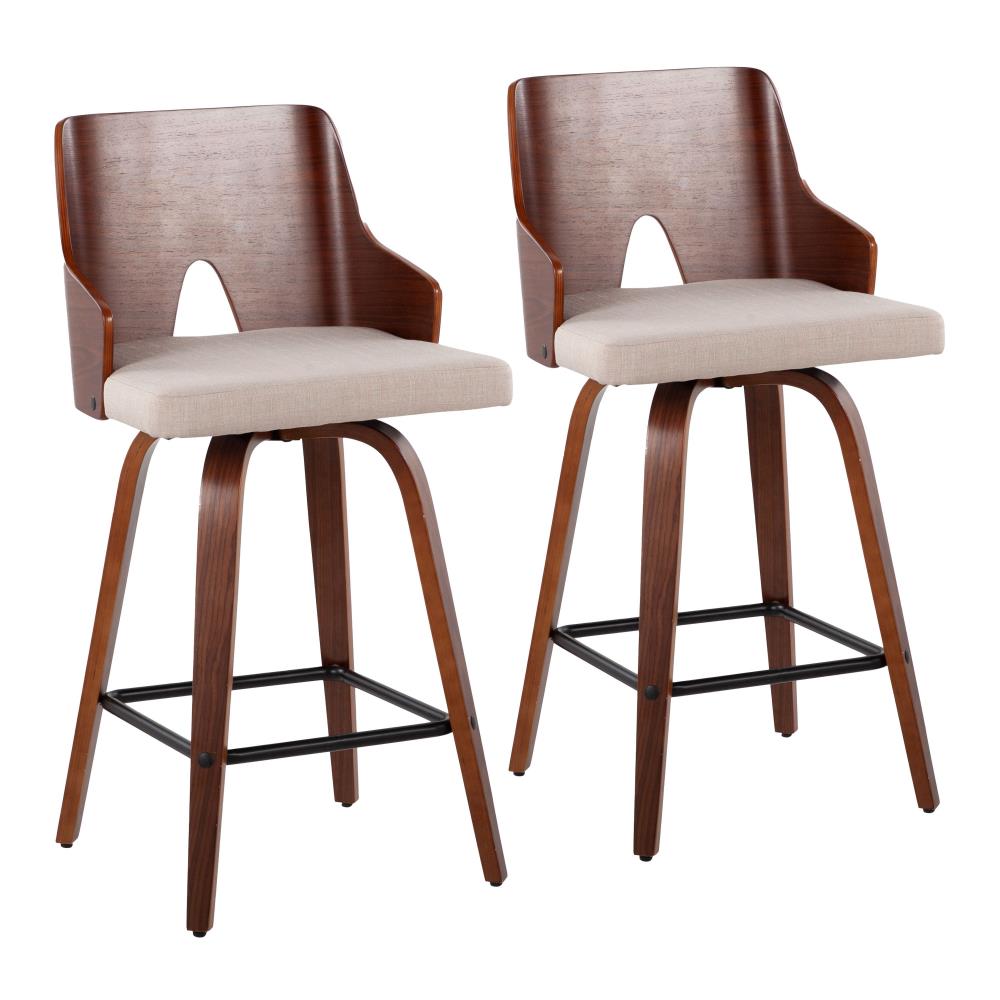 Mid-Century Fabric Counter Stools