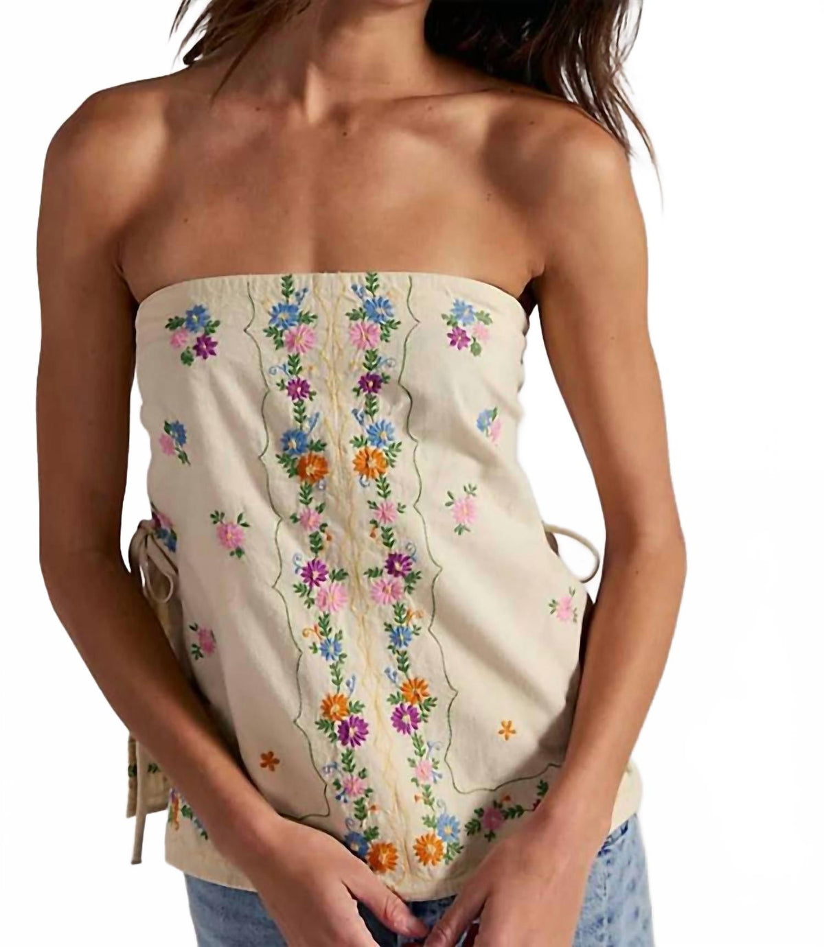 Women's Doily Days Tube Top In Cream Combo