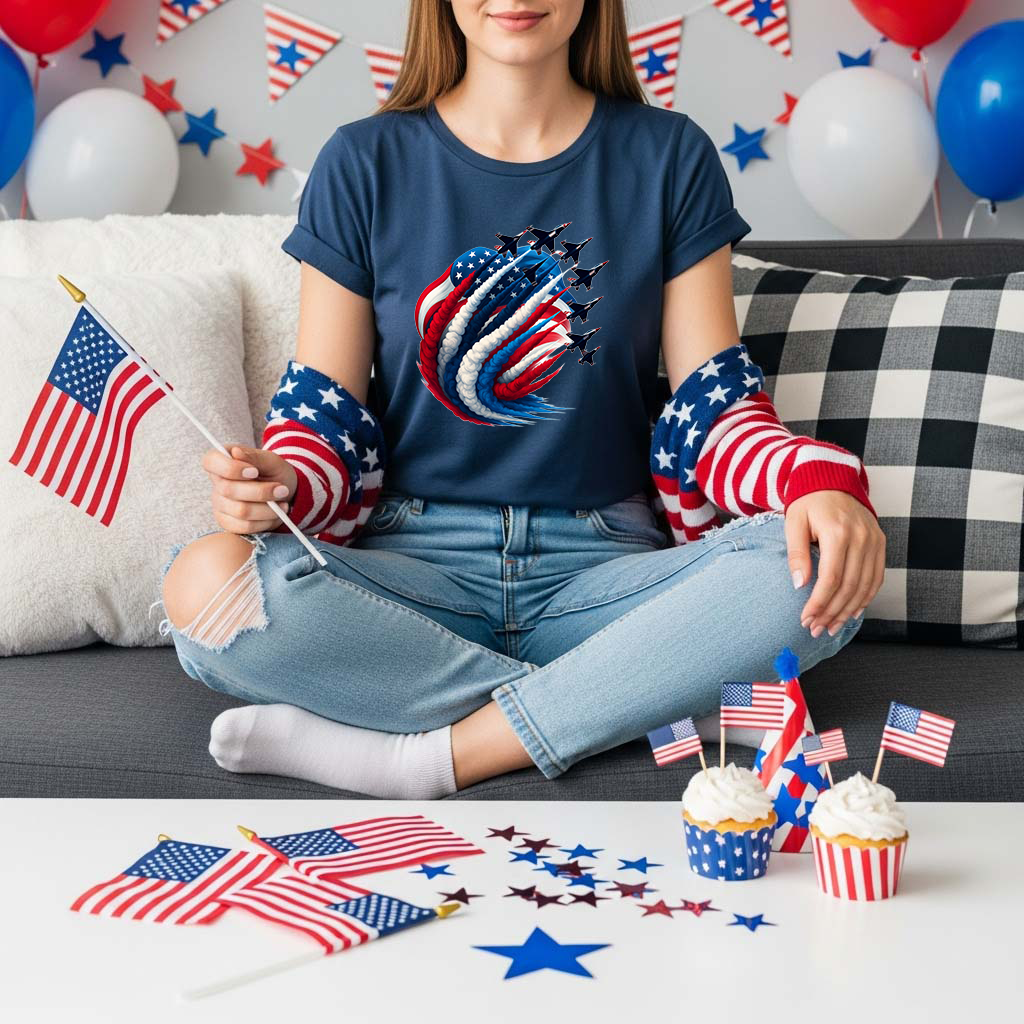 Fighter Fourth of July T-shirt, American Independence Day T-shirt