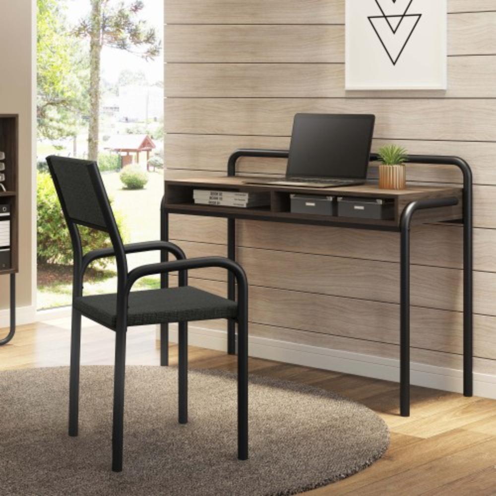 Upholstered Guest Chair with Metal Armrests