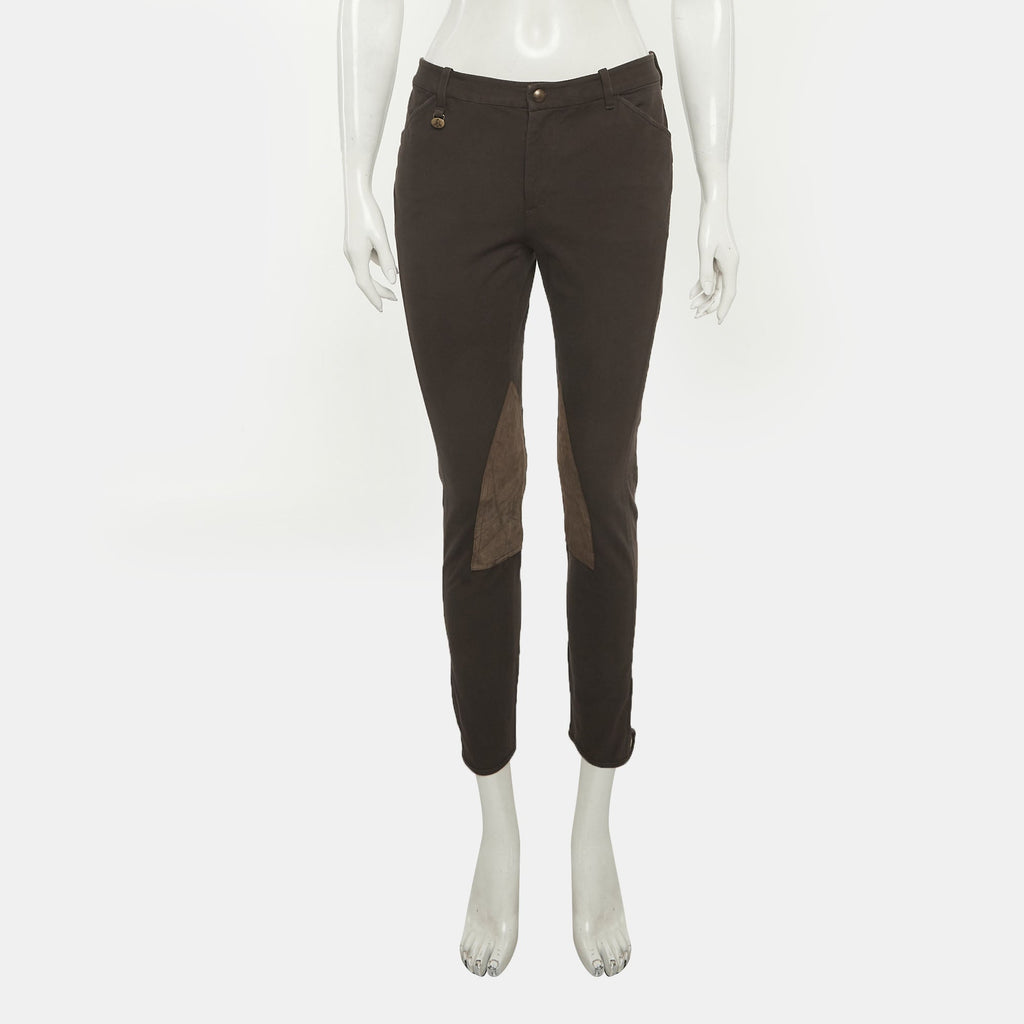 Ralph Lauren Brown Suede And Gabardine Breeches