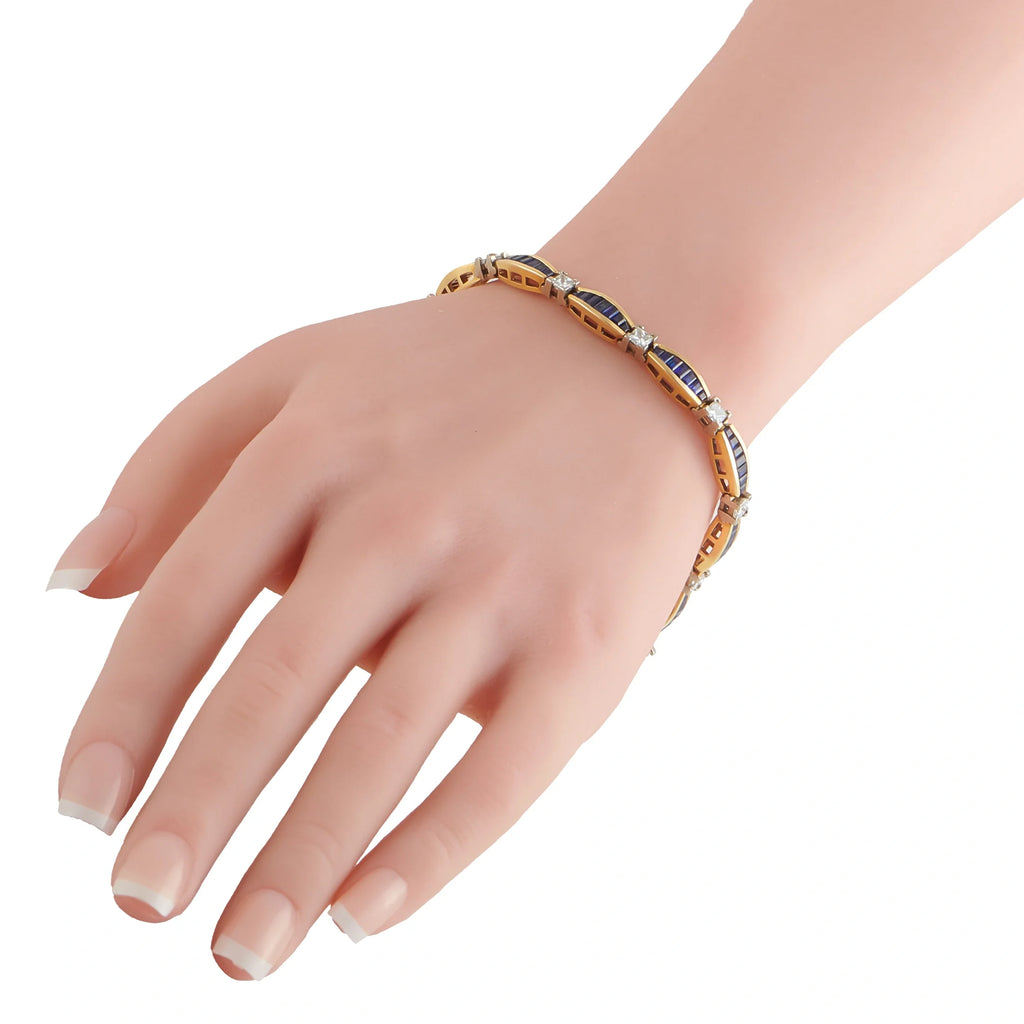 LB Exclusive 18K Yellow Gold 2.50ct Diamond and Sapphire Bracelet MF09-090226