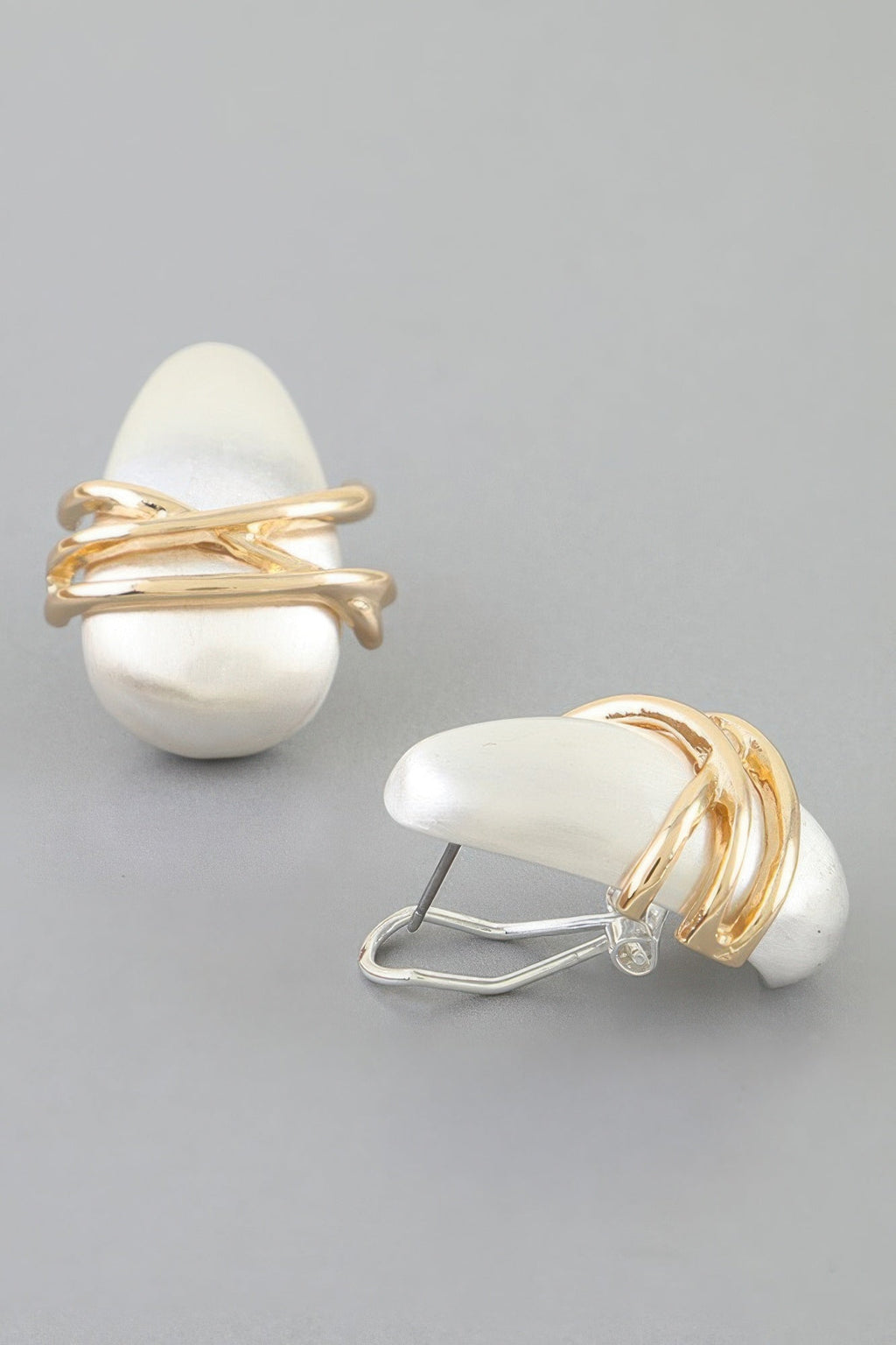Modern Cross Stone Earrings