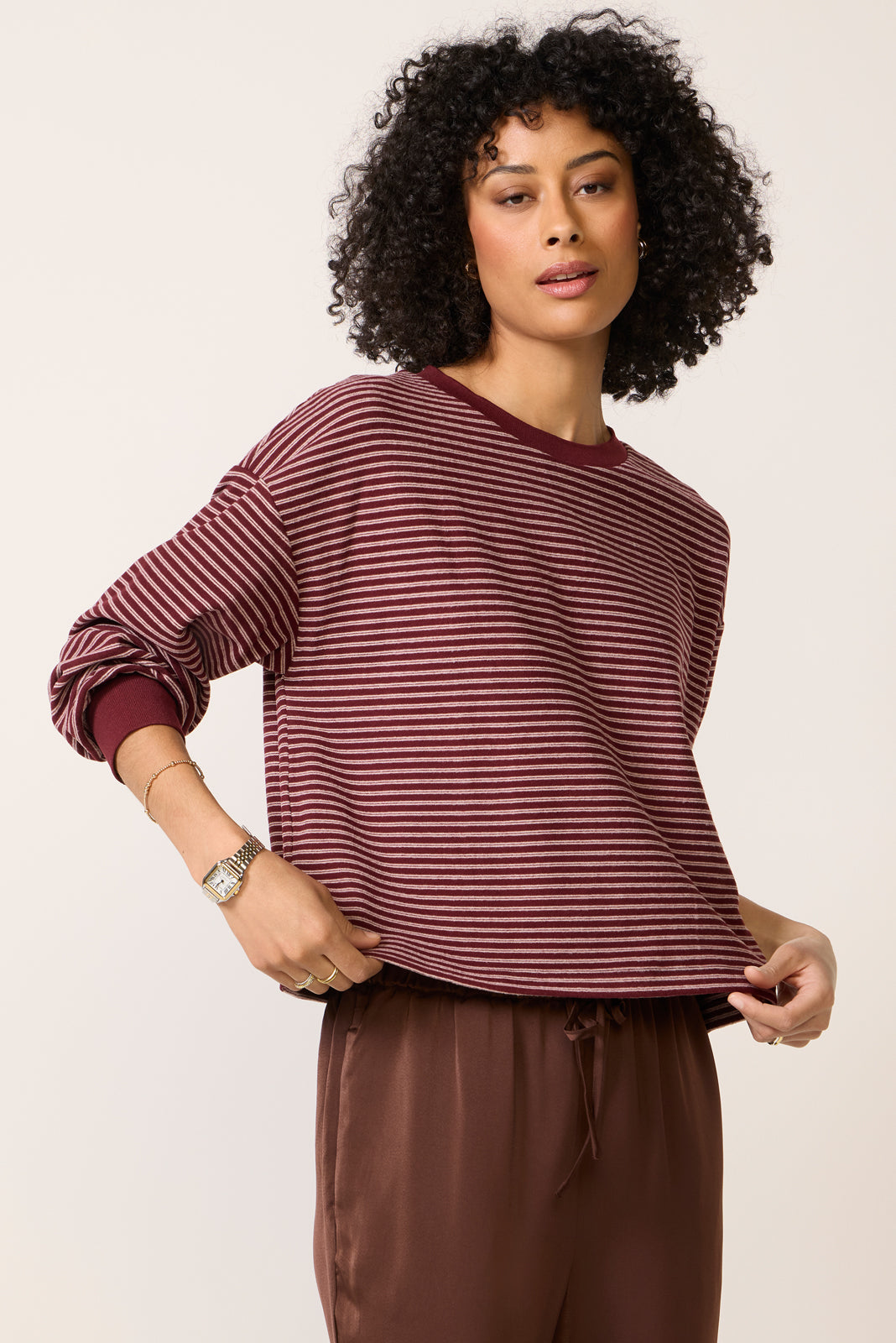 Women's Kaylin Cozy Stripe T-Shirt