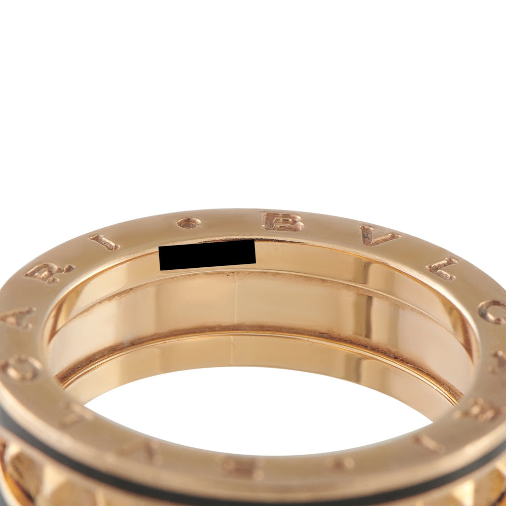 Bvlgari B.zero1 18K Rose Gold Ceramic Ring BV15-090226