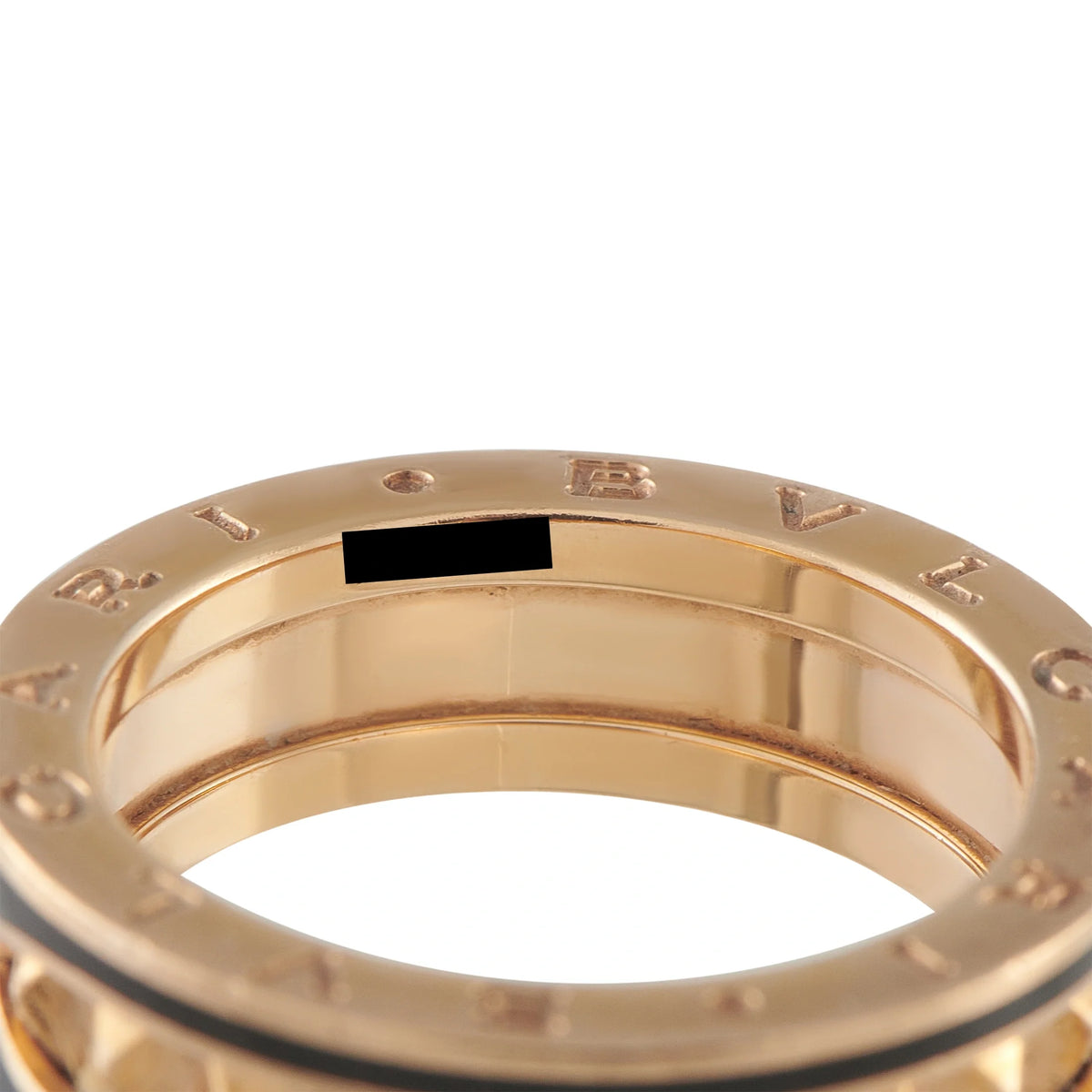 Bvlgari B.zero1 18K Rose Gold Ceramic Ring BV15-090226