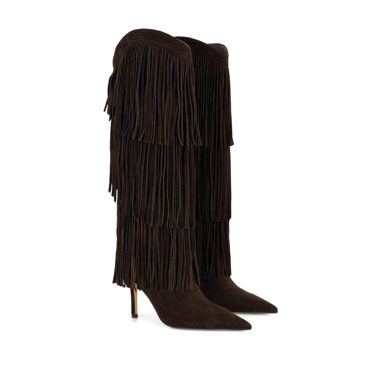 Genviv Leather Fringe Boots