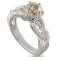 LB Exclusive 18K White Gold 2.20ct Old Mine-Cut Diamond Ring MF08-070126