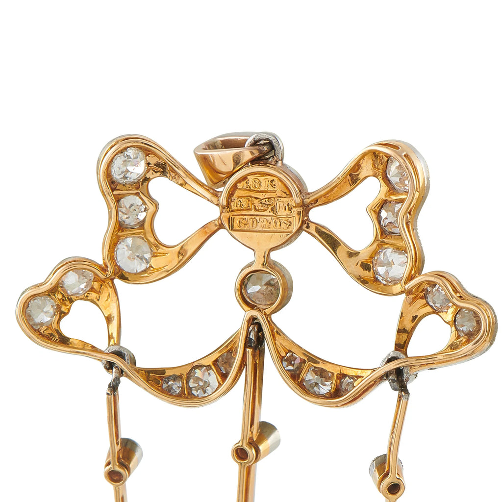 Gustav Dahlgren 18K Rose Gold and Silver 1.10ct Diamond and Pearl Pendant GD01-070226