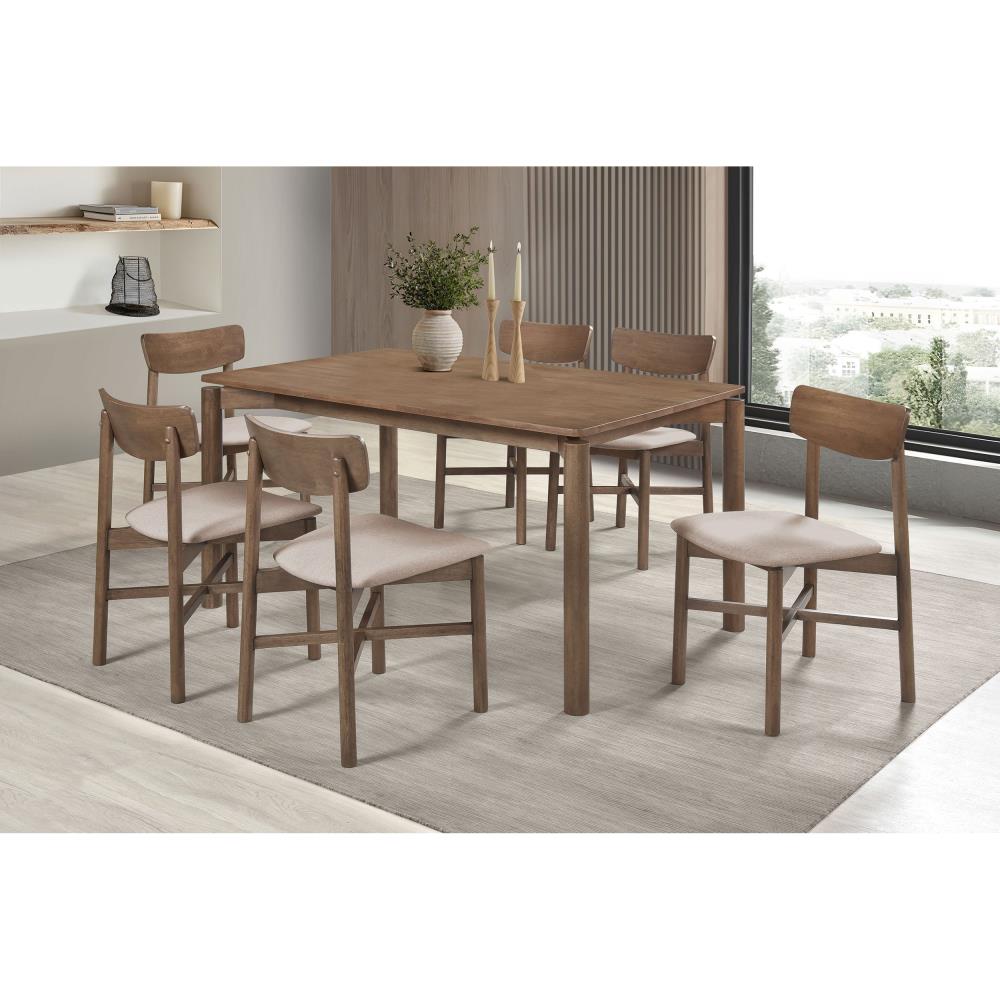 Mid-Century Modern Dining Side Chairs with Walnut Wood Finish
