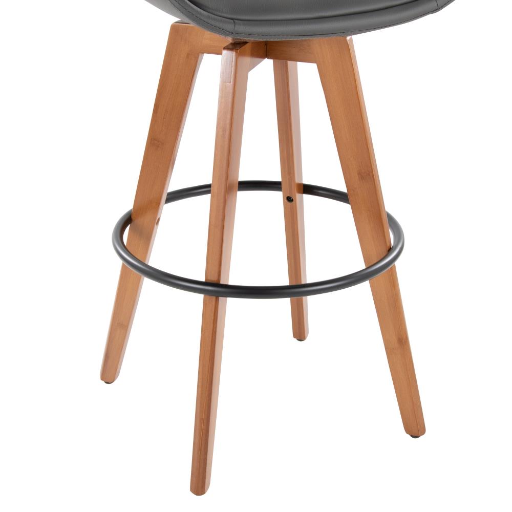 Contemporary Swivel Barstool with Padded Seat and Supportive Backrest