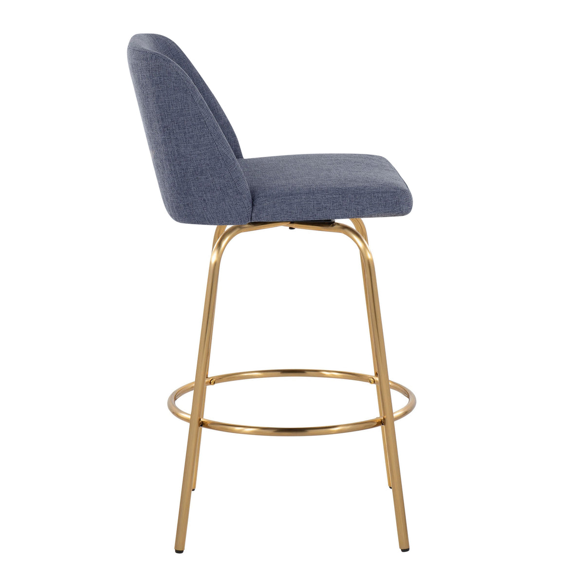 26' Contemporary Swivel Counter Stools with Round Footrests - Set of 2