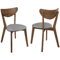 Contemporary Dining Chairs with Natural Wood Frame and Cushioned Upholstery