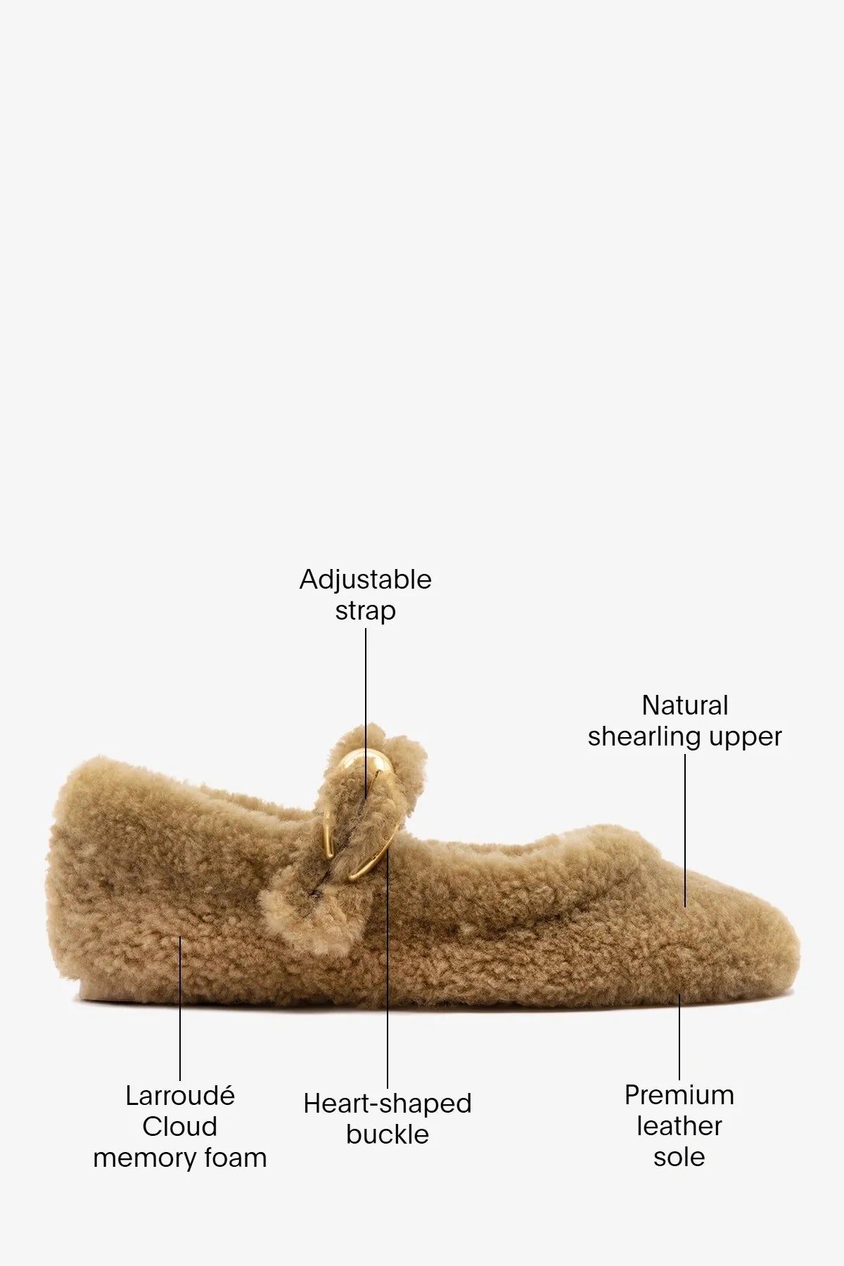Verona Ballet Flat Latte Curly Shearling