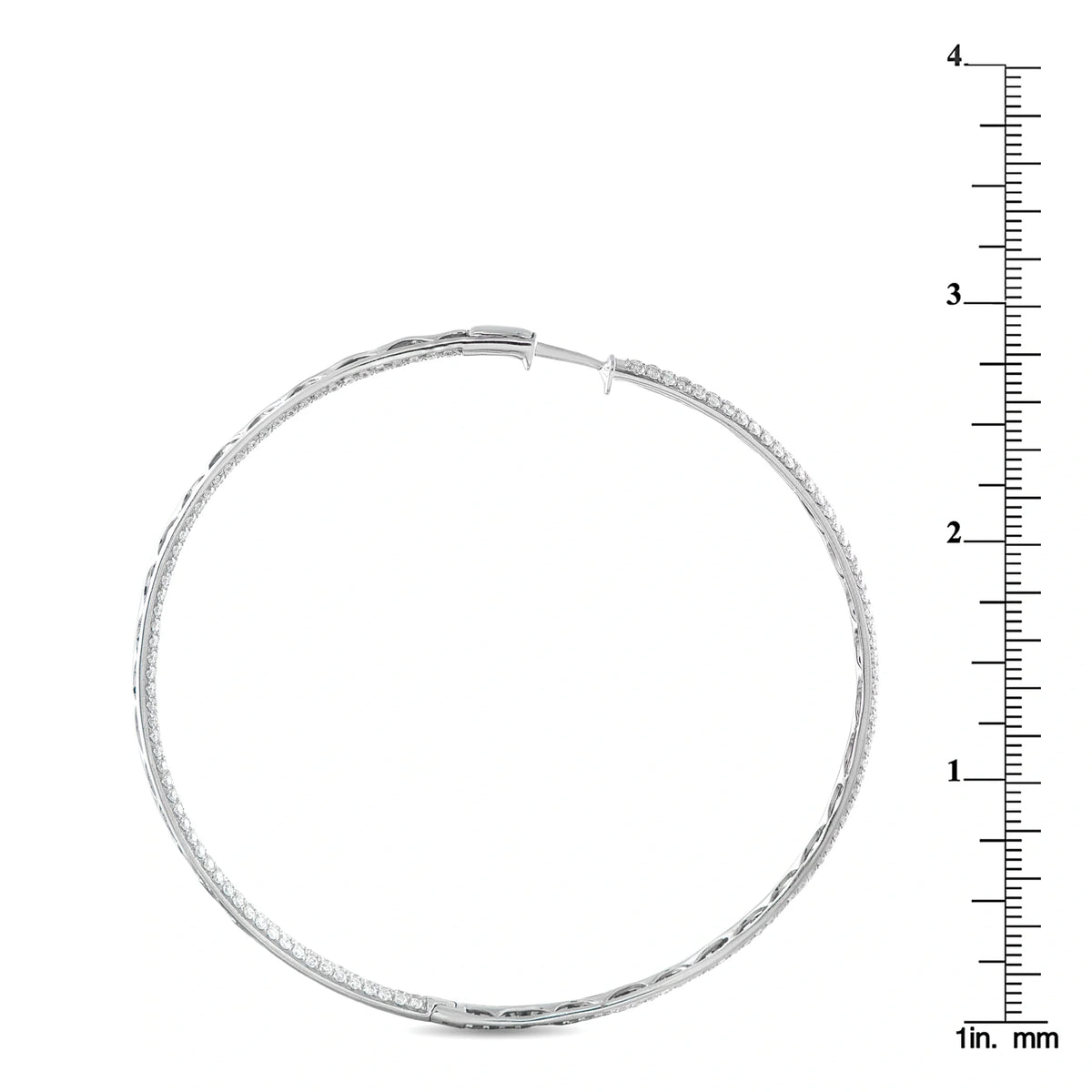 LB Exclusive 18K White Gold 5.20ct Diamond Inside-Out Hoop Earrings MF12-070626