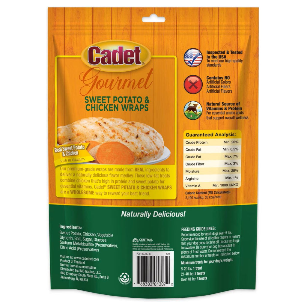 Cadet Gourmet Chicken-Wrapped Sweet Potato Treats for Dogs (14 oz)