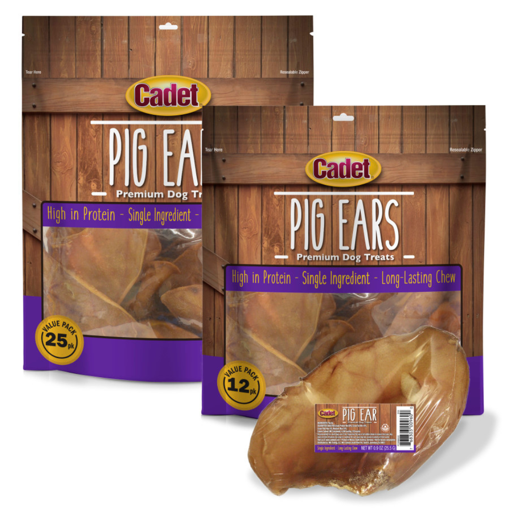 Cadet Natural Pig Ears for Dogs (12 ct)