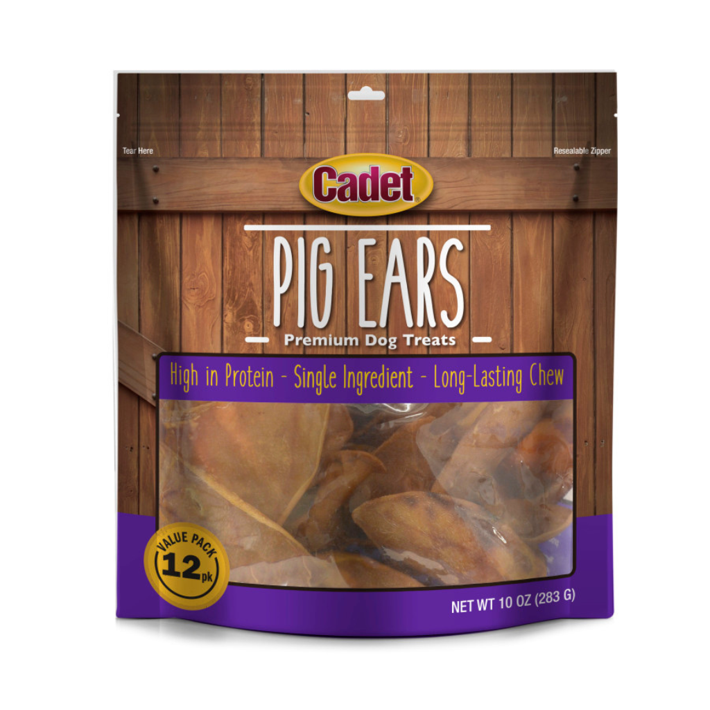 Cadet Natural Pig Ears for Dogs (12 ct)