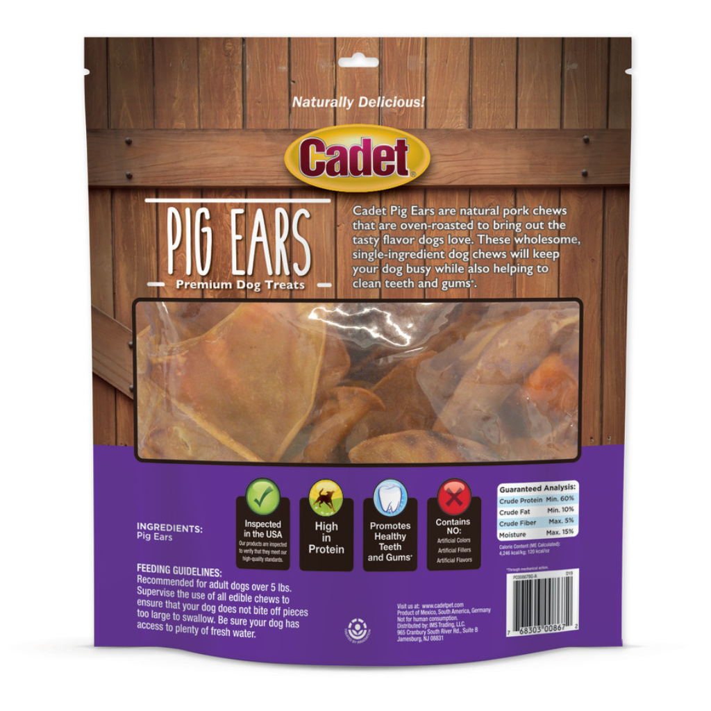 Cadet Natural Pig Ears for Dogs (12 ct)