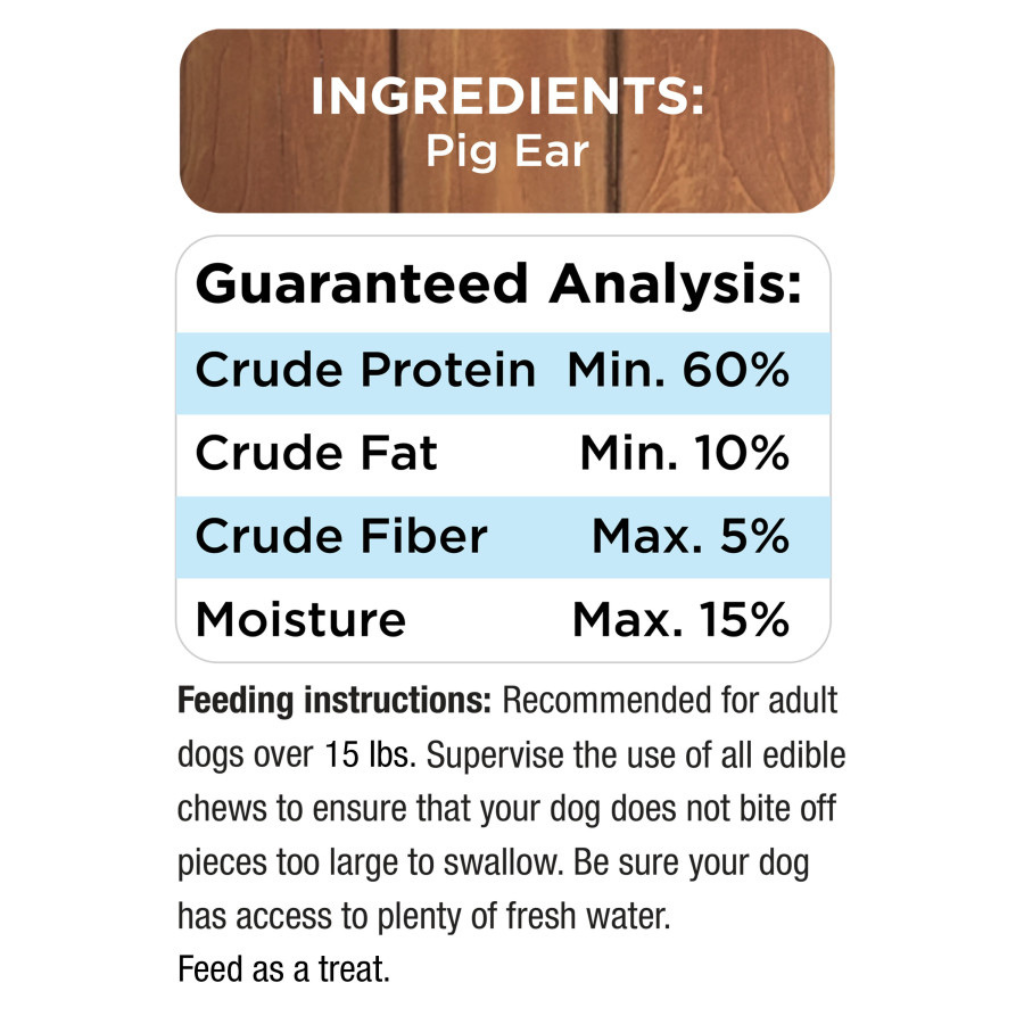 Cadet Natural Pig Ears for Dogs (12 ct)