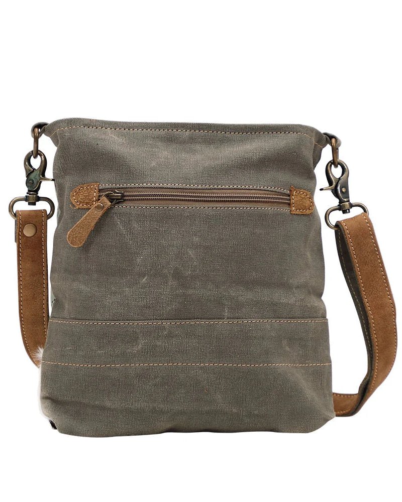 Callie Hair-On Hide Crossbody Bag in Sage by Myra Bag