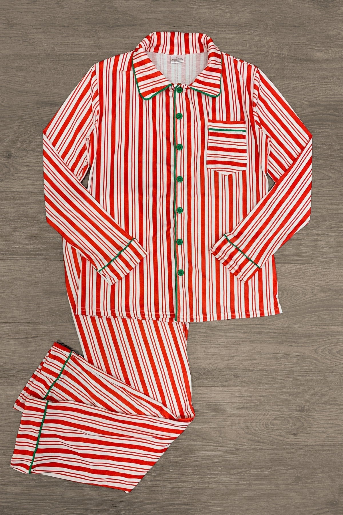 Candy Cane Stripe Family Pajamas - AND PET BANDANA!