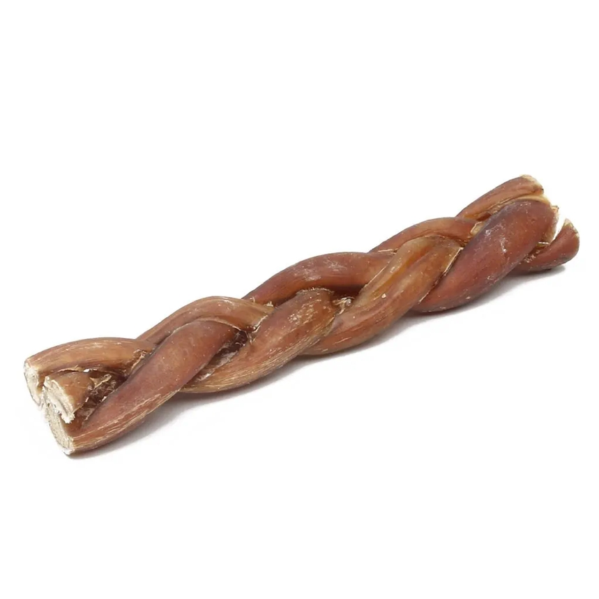 Canine Caviar Water Buffalo Braided Bully Stix Dog Treats 6" (6 pack)