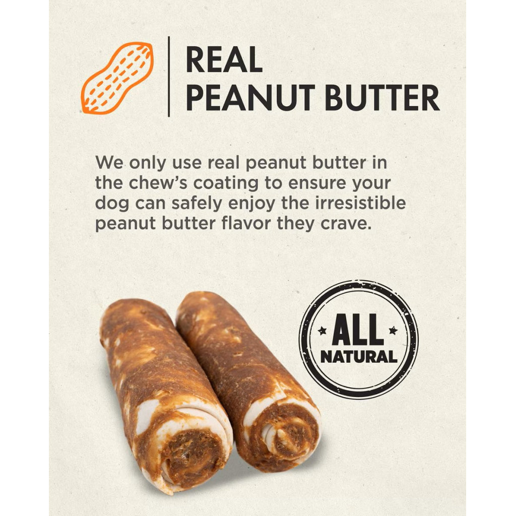 Canine Naturals Hide Free Peanut Butter Flavor Rolls Dog Treats (2 Medium Rolls)
