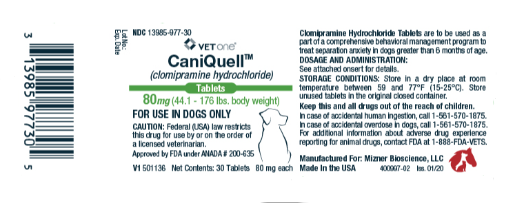 CaniQuell (clomipramine hydrochloride) 80mg Tablets for Dogs 44.1-176 lb