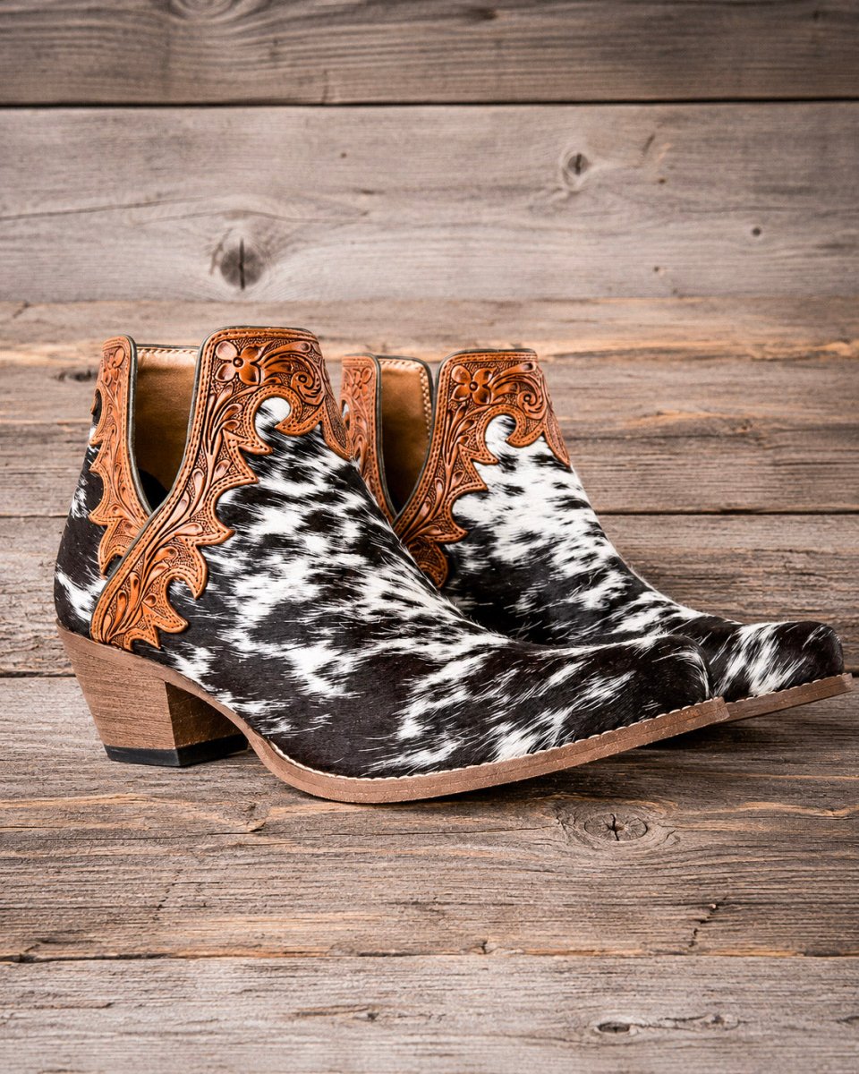 Cassidy Trail Hair-On Hide Booties by Myra Bag