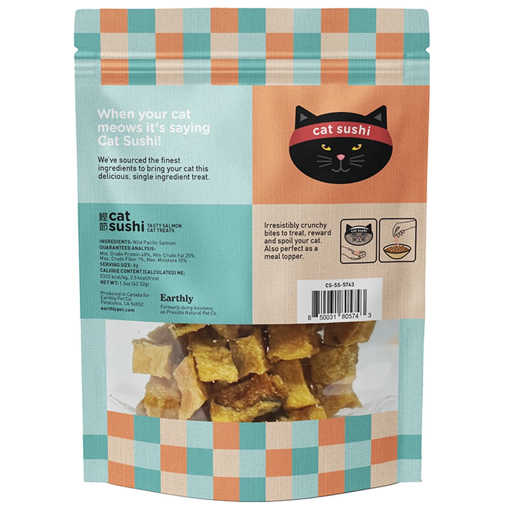 Cat Sushi Sake Wild Pacific Salmon Air Dried Cat Treats (1.5 oz)