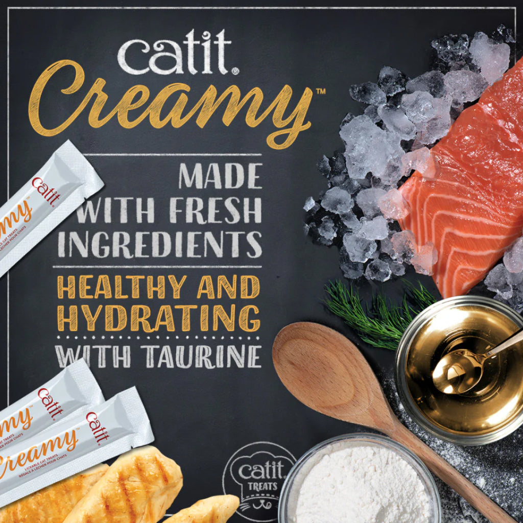 Catit Creamy Superfood Salmon Recipe with Quinoa & Spirulina Lickable Treats for Cats