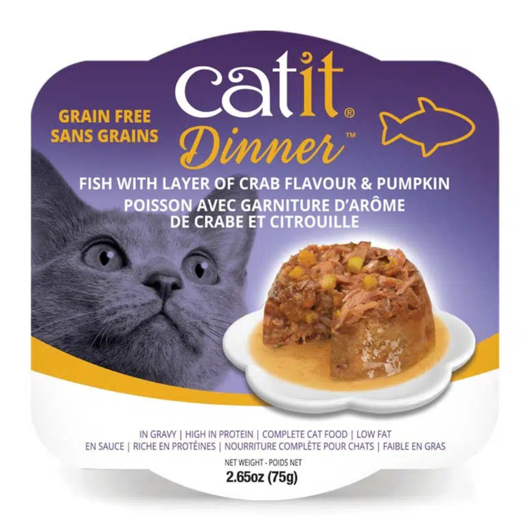 Catit Dinner Variety Pack Grain-Free Fish Wet Cat Food Topper (2.6 oz Can, Case of 12)
