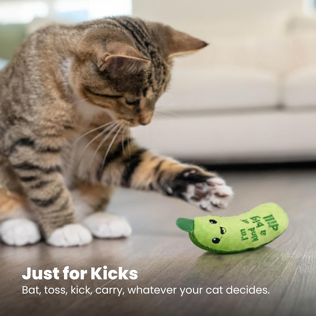 Catstages Crunchy Pickle Kicker Plush Cat Toy with Catnip