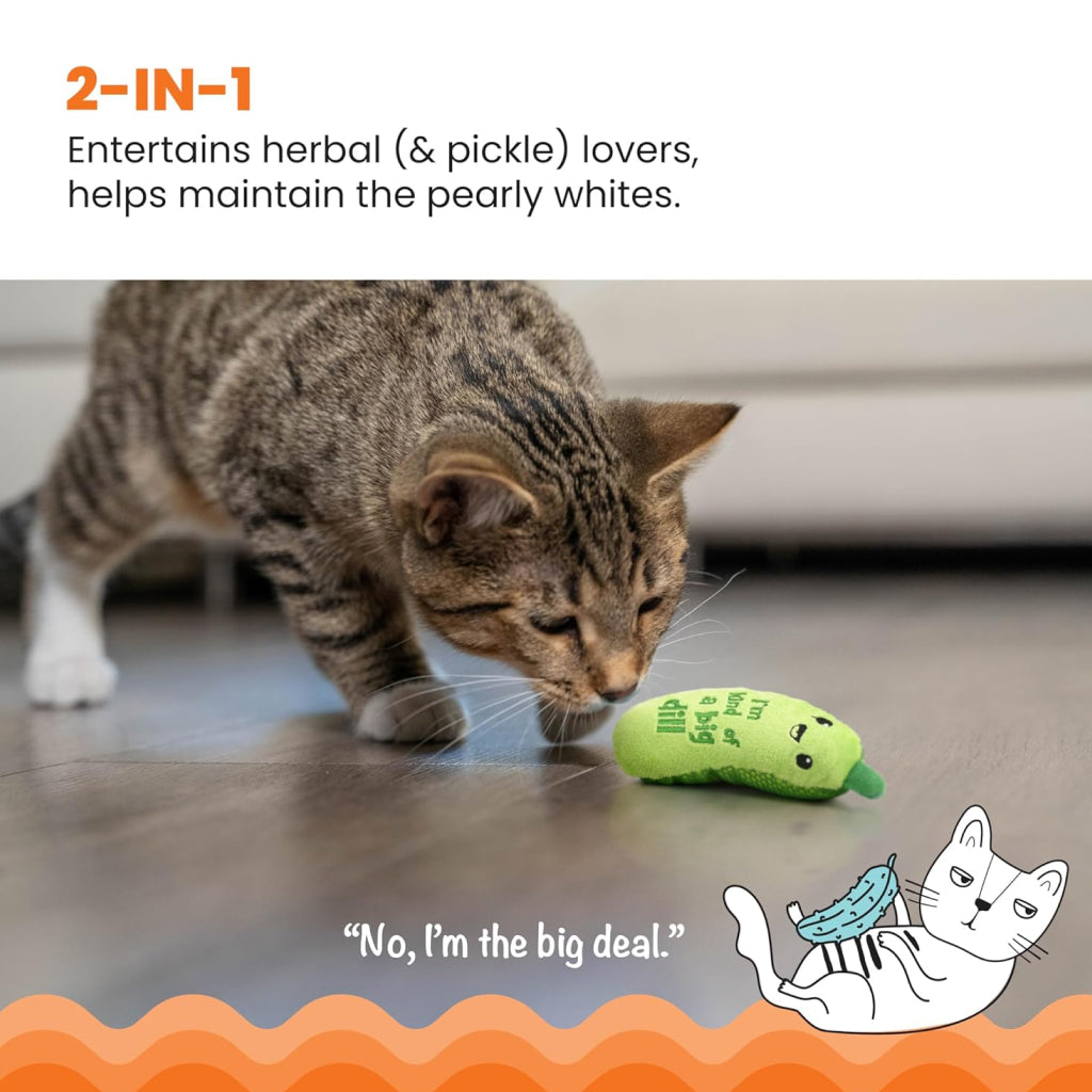 Catstages Crunchy Pickle Kicker Plush Cat Toy with Catnip