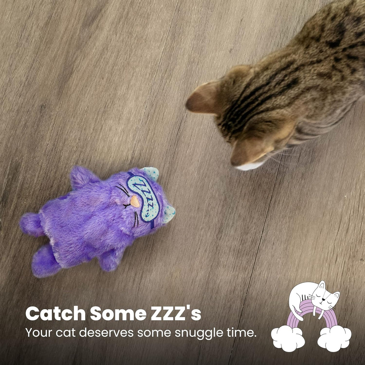 Catstages Purr Pillow Plush Cat Toy, Violet
