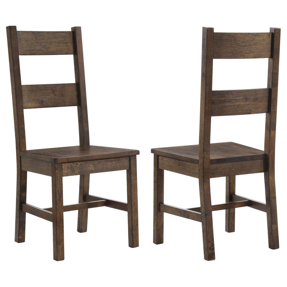 Rustic Wooden Ladder Back Dining Chairs with Classic Design