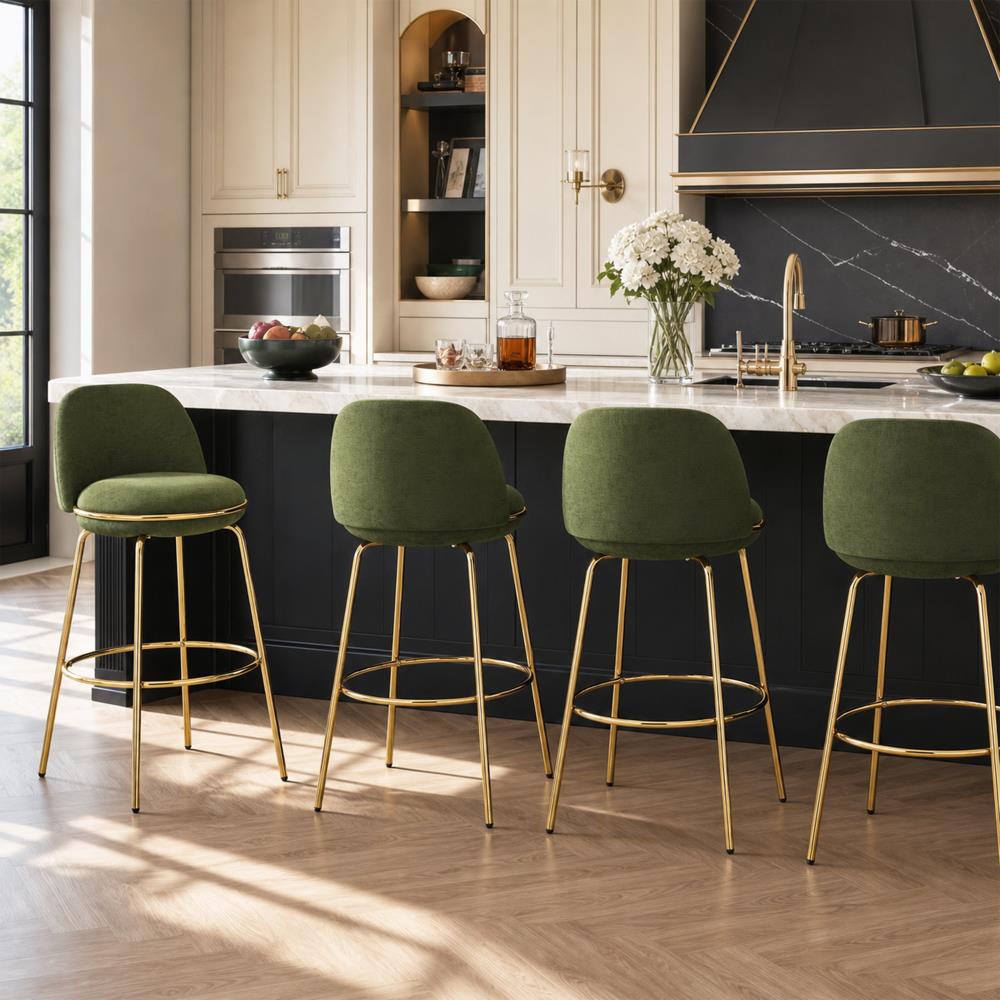 Contemporary Bar Height Stools with Supportive Backrests and Stylish Metal Legs