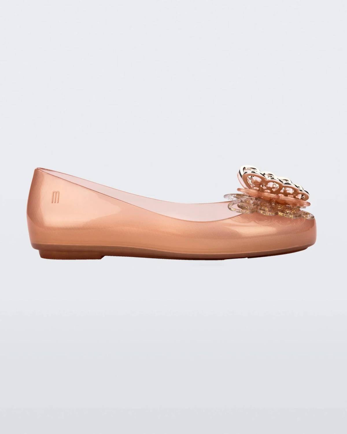 Kid's Mini Sweet Love Fly Flat Shoes In Orange