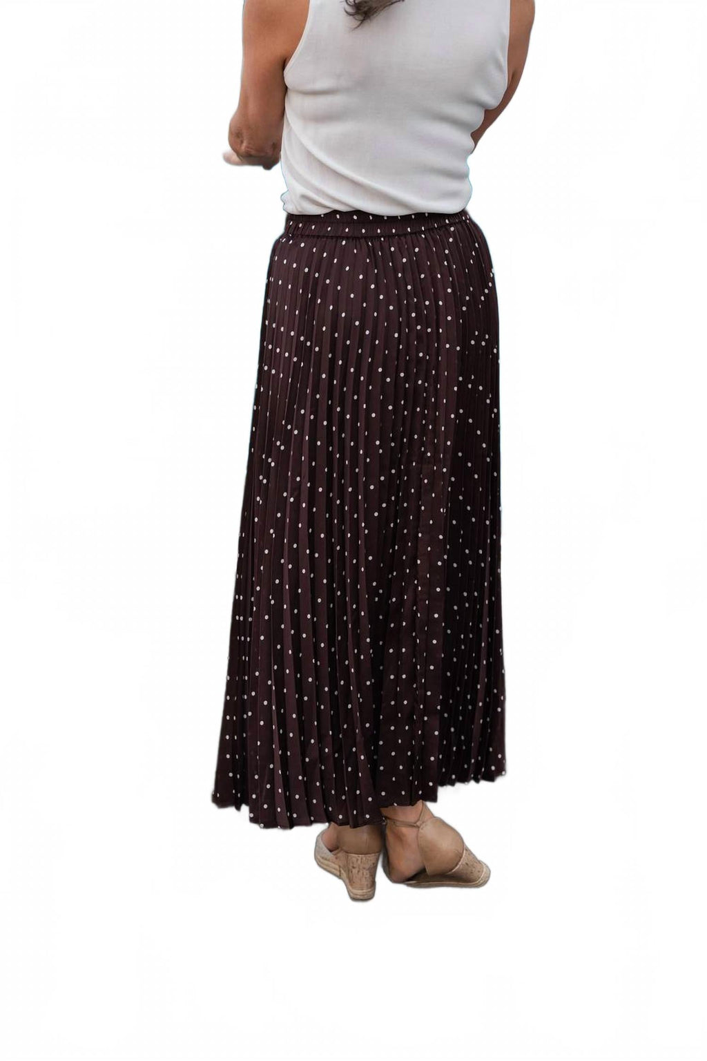 Milly Polka Dot Skirt In Brown/ivory
