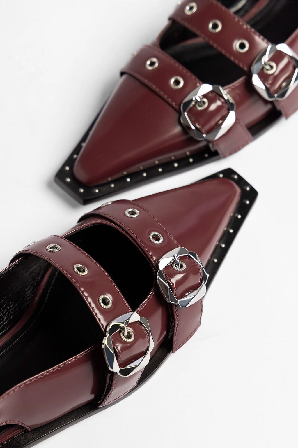 Patti Flat Burgundy Leather