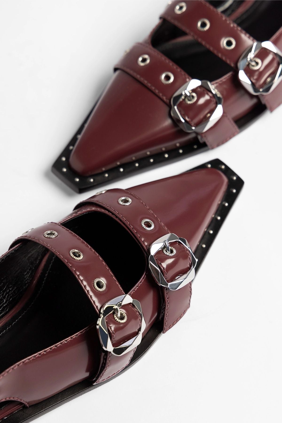 Patti Flat Burgundy Leather