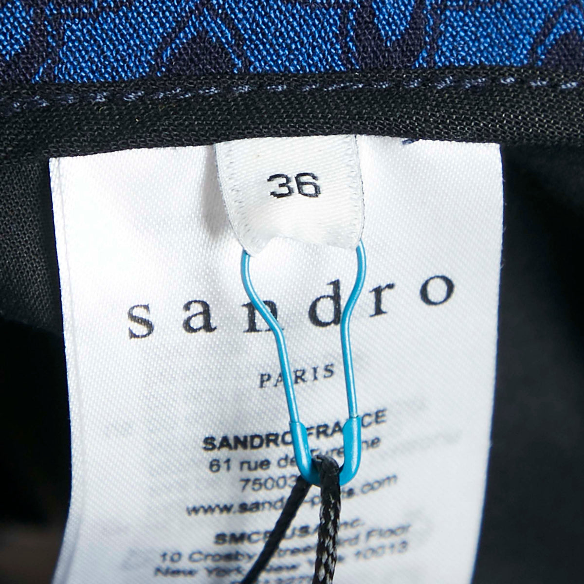 Sandro Blue Jacquard Crepe Amparo Pants
