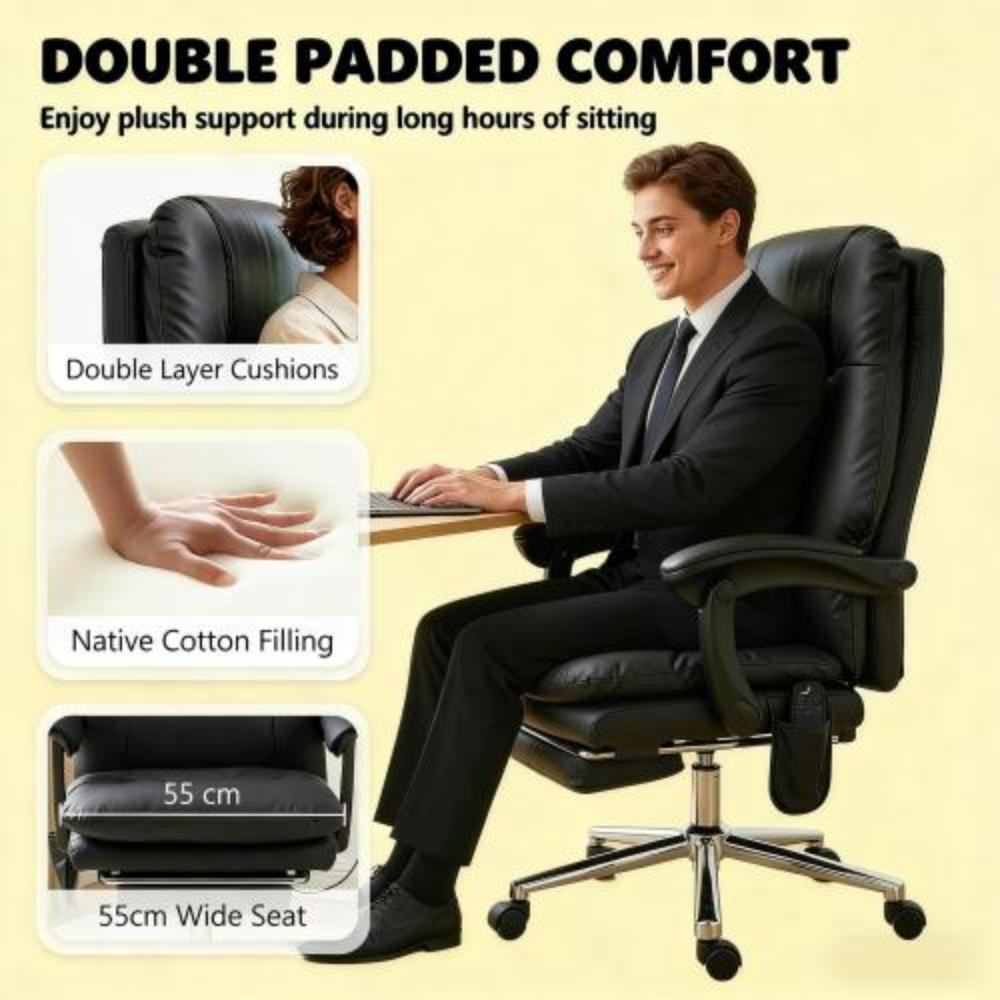 Faux Leather Office Chair with Massage Function