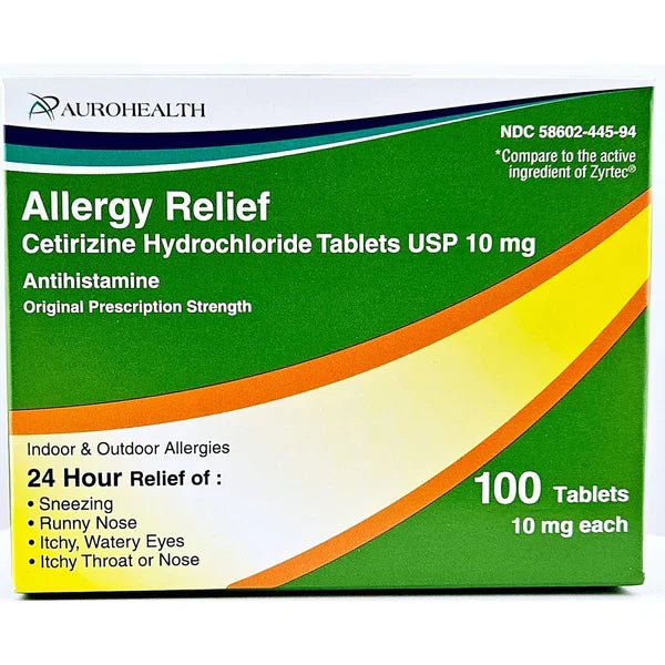 Cetirizine Hydrochloride 10mg (Manufacturer may vary) 100 Tablets