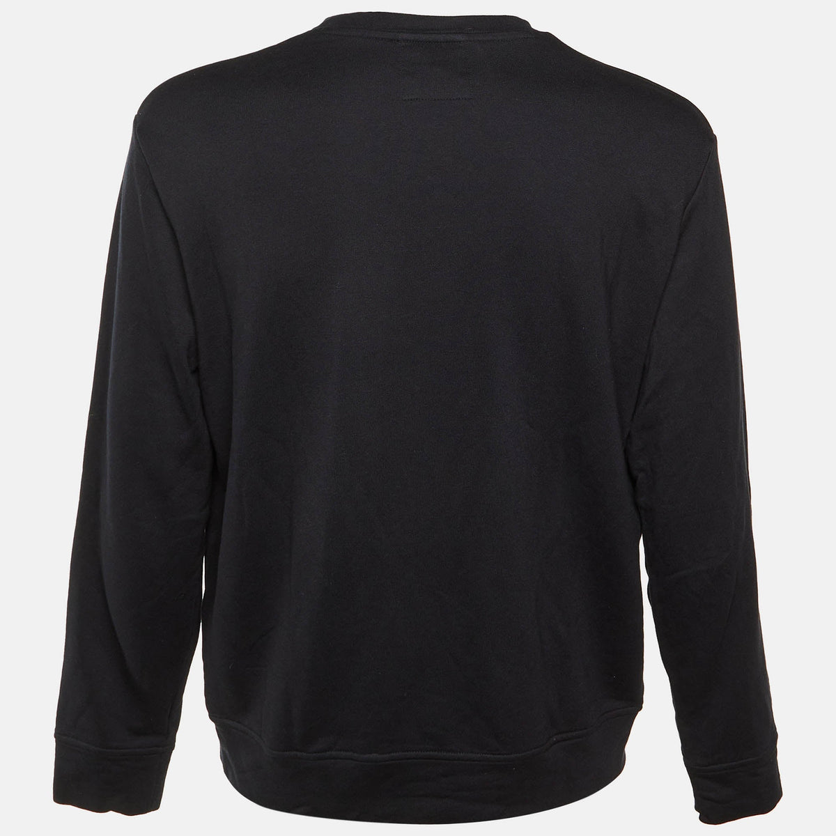 Emporio Armani Black Logo Detail Modal & Cotton Knit Sweatshirt