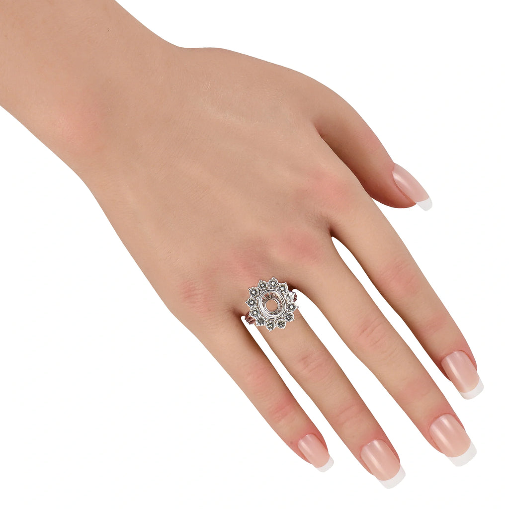 LB Exclusive Platinum 2.50ct Diamond Halo Mounting Ring MF15-082026