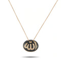 Gilan 18K Rose Gold Diamond and Black Enamel Allah Pendant Necklace GI26-090226